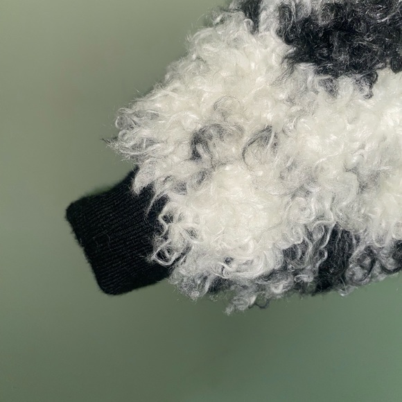 7 For All Mankind‎ Faux Shearling Bomber Jacket in Black and White, Size S - Picture 6 of 8